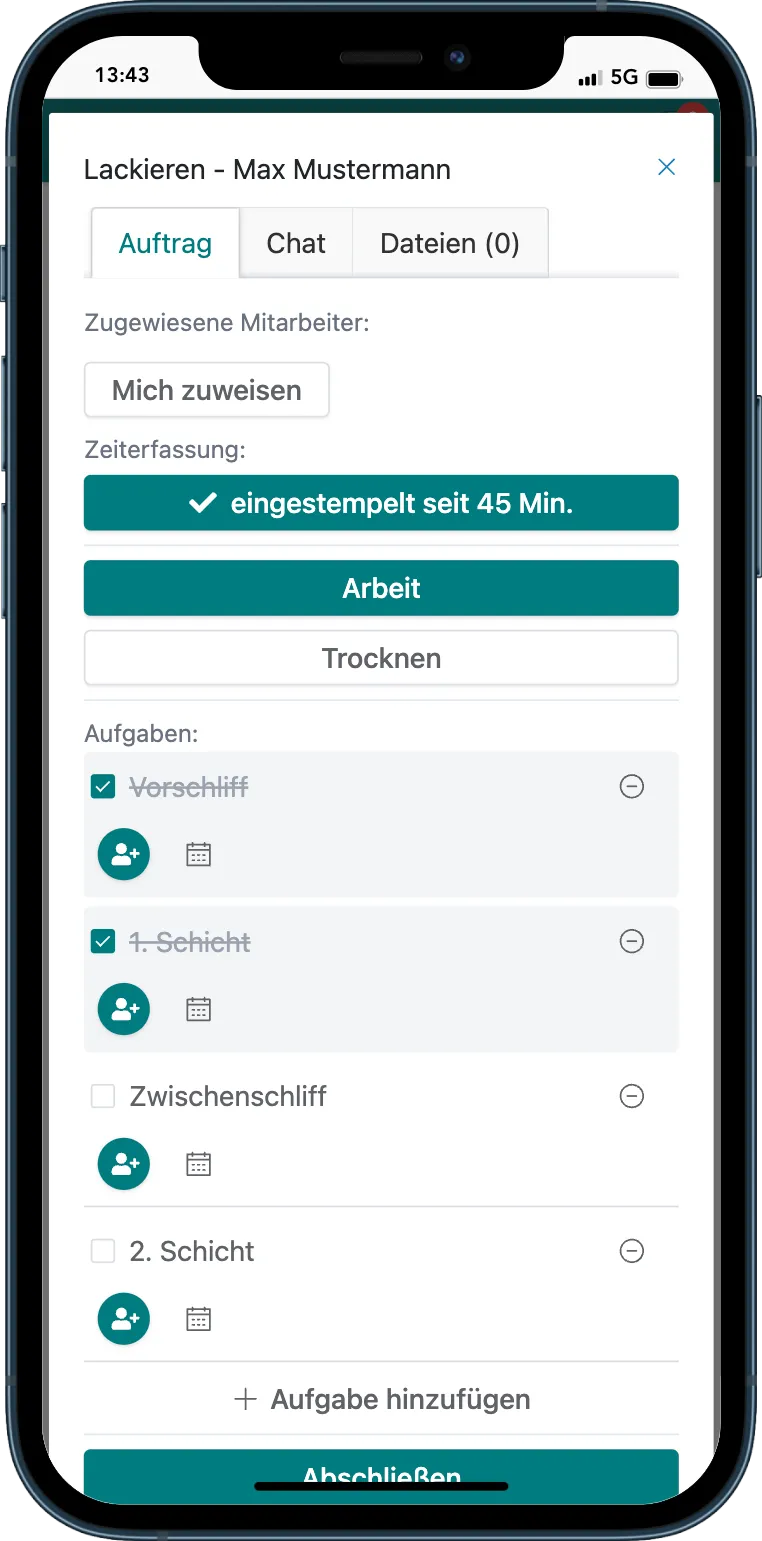 Aufgaben in der Erfassung