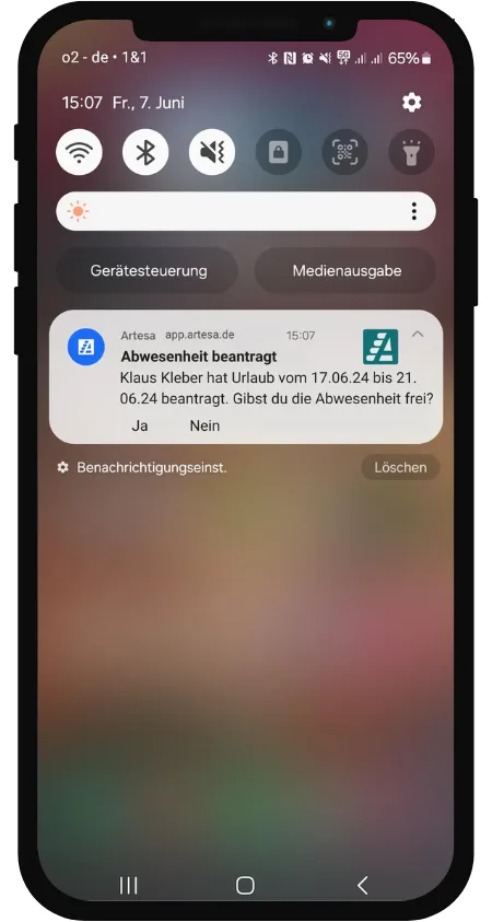 Die Benachrichtigung auf dem Smartphone.