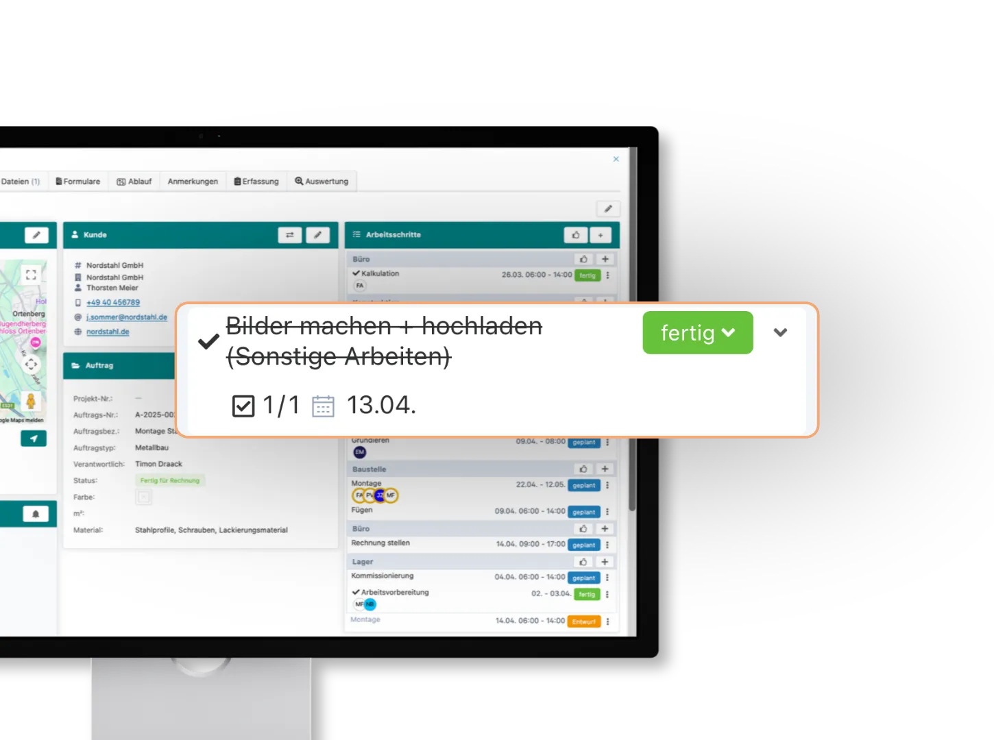Digitale Auftragsakte in Artesa