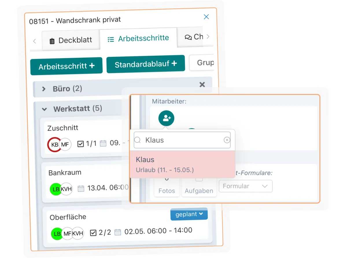 Zeiterfassung und Mitarbeiterplanung greifen in Artesa ineinander.
