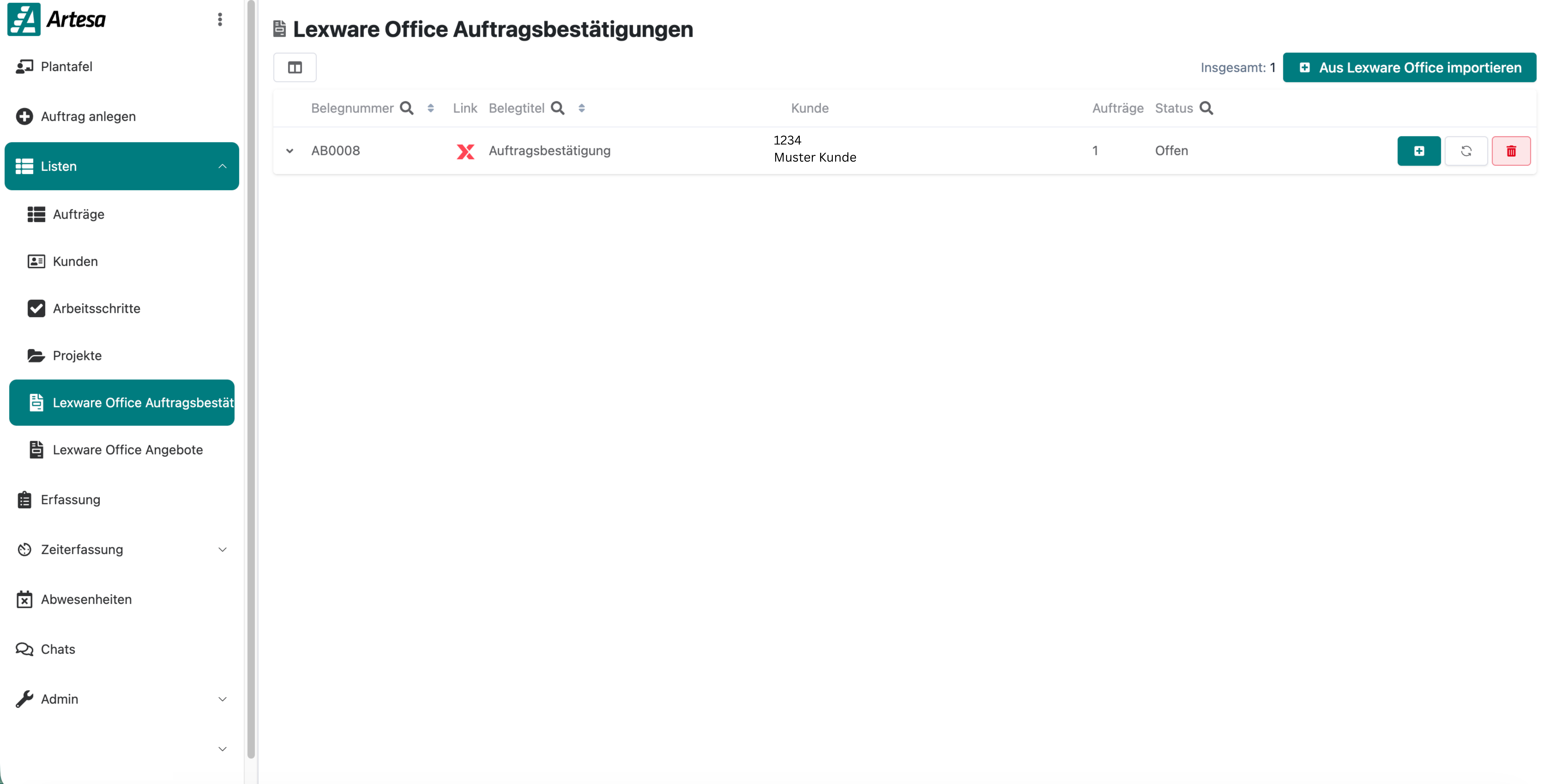 Lexware Office Auftragsbestätigung
